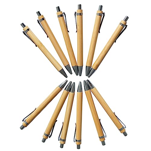 Fayemint 20 Stück Kugelschreiber, Bambus Kugelschreiber, Holz Kugelschreiber Schreibgerät für Den Büroalltag, Nachhaltig, Ökologisch, Bambus, Weizenstroh, ABS von Fayemint