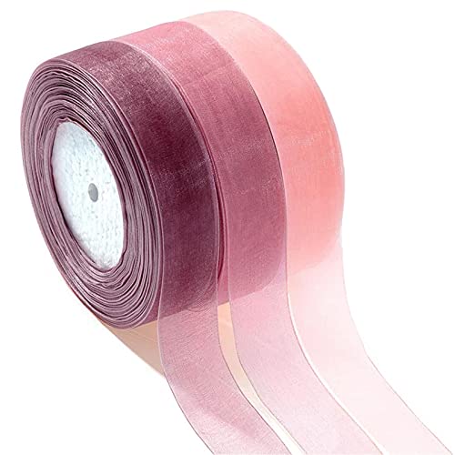 3 Stück Organza Bänder, Organza-Satinband, für Basteln, Dekoratives, Kunst-Scrapbooking, Party, Blumensträuße, Partykranzdekorationen und Geschenkbandschleifen von Fayemint