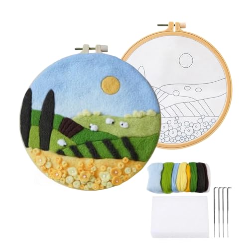 Nadelfilz-Set, Anfänger, DIY-Wollnadelfilz-Starter-Set, Nadelfilz-Set, Wollmalset, Wollfilz-Set (Schaf A) von Fazanwey