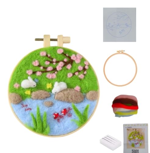 Nadelfilz-Starter-Set, Filzsets für Anfänger, Erwachsene, Nadelfilz-Set, Anfänger, Wollfilz-Set (Teich) von Fazanwey