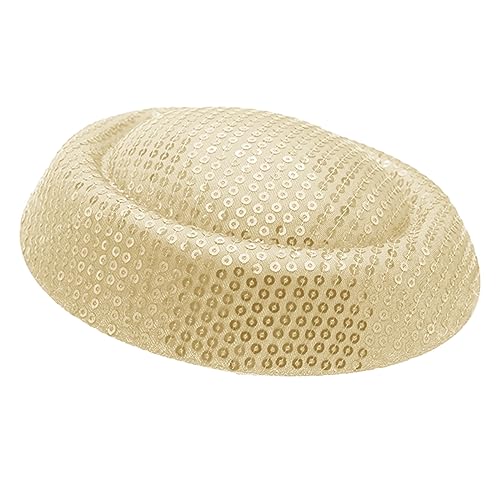 Fazvncv Glitzernde Fascinator-Hut-Basis, bunte Flugbegleiterhut, Percher, Kopfbedeckung, elegante Pillbox, Hut-Basis von Fazvncv
