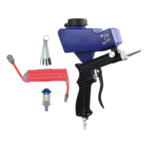 Fazvncv Verstellbares tragbares Sandstrahlpistolen-Set, 90 Psi, kleine Handfarbe, Sprühmaschine für Zuhause und Auto von Fazvncv