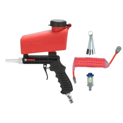 Fazvncv Verstellbares tragbares Sandstrahlpistolen-Set, 90 Psi, kleine Handfarbe, Sprühmaschine für Zuhause und Auto von Fazvncv