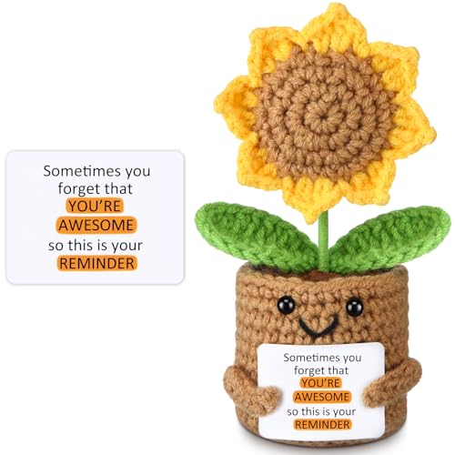 Fbemoz Inspirierende Geschenke für Frauen zum Geburtstag, positive Sonnenblumen-Häkelblumen, Dankeschön-Geschenke für Frauen, Kollegen, Lehrer, Mutter, Schwester, beste Freundin Fbemoz Inspirierende Geschenke für Frauen zum Geburtstag, positive Sonnenblumen-Häkelblumen, Dankeschön-Geschenke für Frauen, Kollegen, Lehrer, Mutter, Schwester, beste Freundin von Fbemoz