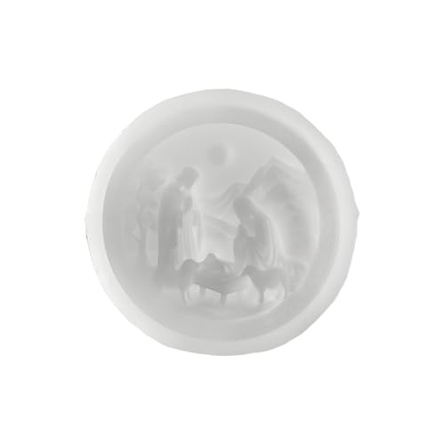 Fbinys Krippenformen Für Epoxidharz | Jesus Geburt Fondantformen,3D Runde Easy-Release Silikonform Weihnachtsform Für Resin Fondant Gips Seife Schokolade Handwerk DIY Deko von Fbinys