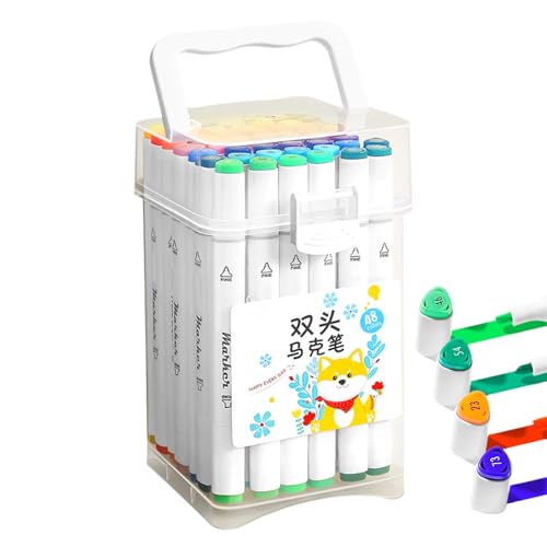 Fbinys Markerstifte, Malkunstmarker, Journaling, Schreibwaren-Marker mit Doppelspitzen, schnell trocknend, 48 Farben, Basteln für Skizzen, Illustrationen, Scrapbooking, 8,5 x 8,5 x 16 cm Fbinys Markerstifte, Malkunstmarker, Journaling, Schreibwaren-Marker mit Doppelspitzen, schnell trocknend, 48 Farben, Basteln für Skizzen, Illustrationen, Scrapbooking, 8,5 x 8,5 x 16 cm von Fbinys