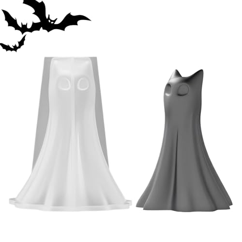 Ghost Candle Mold, Halloween Spooky and Kitten Silicone Set, Reusable Crafting Molds Wax Plaster Clay Fondant, Home Decor for Table Centerpieces, Window, Fireplace, School Display, 6.9x8.1x10.1cm Ghost Candle Mold, Halloween Spooky and Kitten Silicone Set, Reusable Crafting Molds Wax Plaster Clay Fondant, Home Decor for Table Centerpieces, Window, Fireplace, School Display, 6.9x8.1x10.1cm von Fbinys