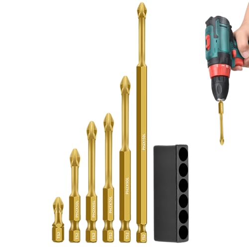 Hochmagnetisches Schraubendreher-Bohrer-Set, S2, rutschfest, elektrisch, multifunktional, für Holzbearbeitung, Automobil, Sanitär, elektrisch, leicht, 85 g, 6 Größen Hochmagnetisches Schraubendreher-Bohrer-Set, S2, rutschfest, elektrisch, multifunktional, für Holzbearbeitung, Automobil, Sanitär, elektrisch, leicht, 85 g, 6 Größen von Fbinys