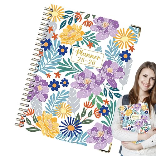 Ringelnotizbuch, Spiralbindung, A5-Tagebuch, dickes Blumendesign, englischer Notizblock, Juli 2025, Juni 2026, ideal zum Skizzieren, Notizen, College, 217 x 158 x 15 mm Ringelnotizbuch, Spiralbindung, A5-Tagebuch, dickes Blumendesign, englischer Notizblock, Juli 2025, Juni 2026, ideal zum Skizzieren, Notizen, College, 217 x 158 x 15 mm von Fbinys