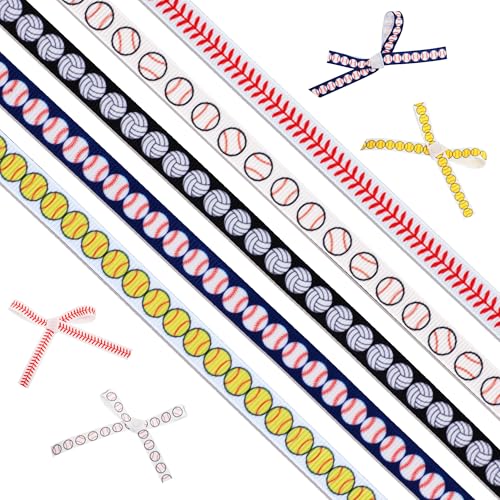 Sportball-Band-Set – 4,5 m x 1 cm Breite (5 Rollen), Ripsband für Softball, Baseball, Team-Bastelarbeiten, Haarschleifen, Geschenkverpackungen und Party-Dekorationen von Fbrtsba