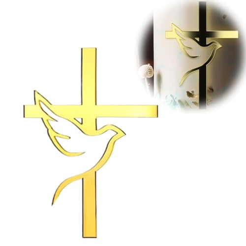 Fc'Noqgn 1 Stück Kuchen Topper Kreuz Kuchen Salver Dove Gold Acryl Kuchen Topper, Regenbogen Farbe Spiegeleffekt für Hochzeiten, Geburtstage, Weihnachten, Partys, etc., Kreuz und Blätter Fc'Noqgn 1 Stück Kuchen Topper Kreuz Kuchen Salver Dove Gold Acryl Kuchen Topper, Regenbogen Farbe Spiegeleffekt für Hochzeiten, Geburtstage, Weihnachten, Partys, etc., Kreuz und Blätter von Fc'Noqgn