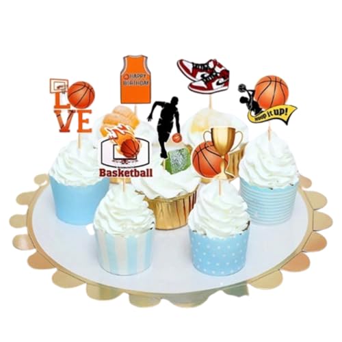 Fc'Noqgn Packung mit 24 glitzernden Basketball-Tortenaufsätzen, Kuchen für den ersten Jahrestag, Kinder, 1. Geburtstagsparty, Tortendekorationen Zubehör Fc'Noqgn Packung mit 24 glitzernden Basketball-Tortenaufsätzen, Kuchen für den ersten Jahrestag, Kinder, 1. Geburtstagsparty, Tortendekorationen Zubehör von Fc'Noqgn
