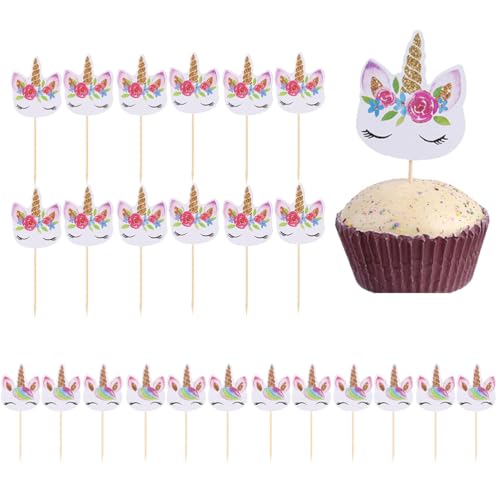 Fc'Noqgn Einhorn Muffin Dekoration, 24 Stück, Lila, Cupcake Topper, Kuchendekoration, für Feier Fc'Noqgn Einhorn Muffin Dekoration, 24 Stück, Lila, Cupcake Topper, Kuchendekoration, für Feier von Fc'Noqgn