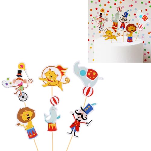 Papier Cupcake Dekorationen, 24 Stück Zirkus Cupcake Dekorationen, Zirkus Kuchen Dekorationen, Kinder Baby Geburtstag Party Kuchen Dekorationen Papier Cupcake Dekorationen, 24 Stück Zirkus Cupcake Dekorationen, Zirkus Kuchen Dekorationen, Kinder Baby Geburtstag Party Kuchen Dekorationen von Fc'Noqgn