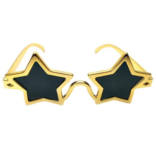 Stern Brille Pentagramm Brille Kostüm Stern Brille Neuheit Weihnachten Stern Kinder Brille Erwachsene Fotostand Requisiten (Gold) von Fc'Noqgn