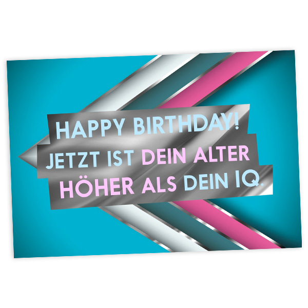 Geburtstagskarte Dein IQ, 17,5cm x 12cm von Fck You Cards Krause & Tietjen GbR