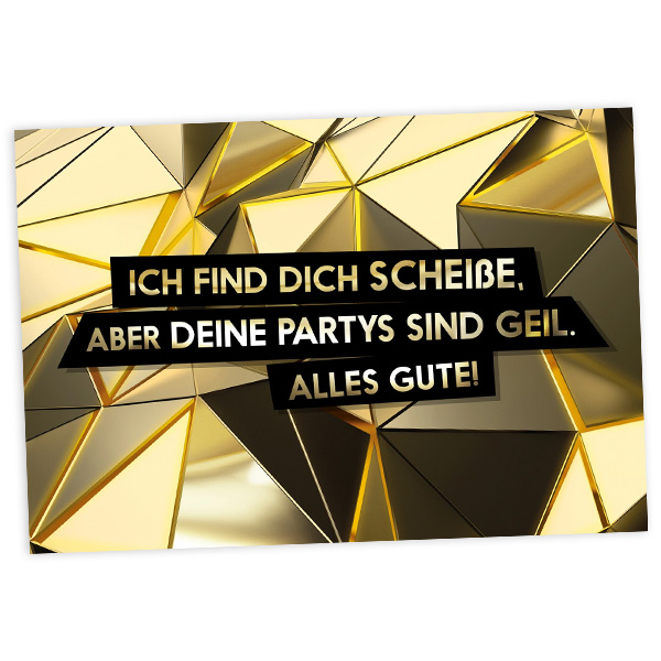 Geburtstagskarte Deine Partys, 17,5cm x 12cm von Fck You Cards Krause & Tietjen GbR