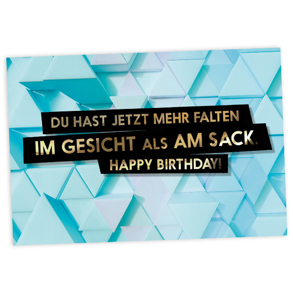 Geburtstagskarte Falten im Gesicht, 17,5cm x 12cm von Fck You Cards Krause & Tietjen GbR