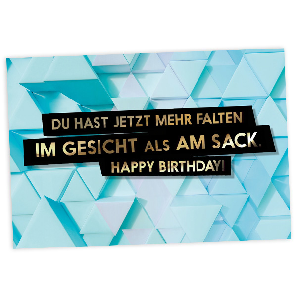 Geburtstagskarte Falten im Gesicht, 17,5cm x 12cm Geburtstagskarte Falten im Gesicht, 17,5cm x 12cm von Fck You Cards Krause & Tietjen GbR