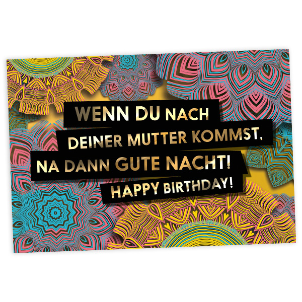 Geburtstagskarte Gute Nacht, 17,5cm x 12cm von Fck You Cards Krause & Tietjen GbR