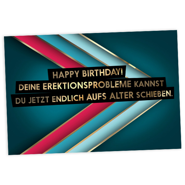 Geburtstagskarte Probleme im Alter, 17,5cm x 12cm von Fck You Cards Krause & Tietjen GbR
