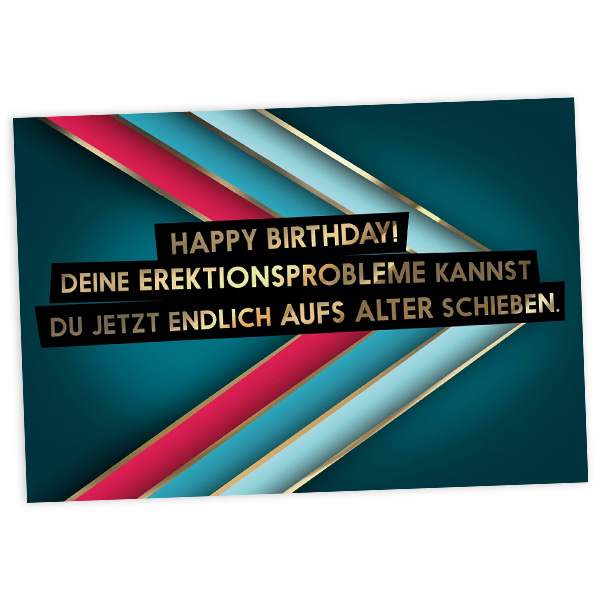 Geburtstagskarte Probleme im Alter, 17,5cm x 12cm Geburtstagskarte Probleme im Alter, 17,5cm x 12cm von Fck You Cards Krause & Tietjen GbR