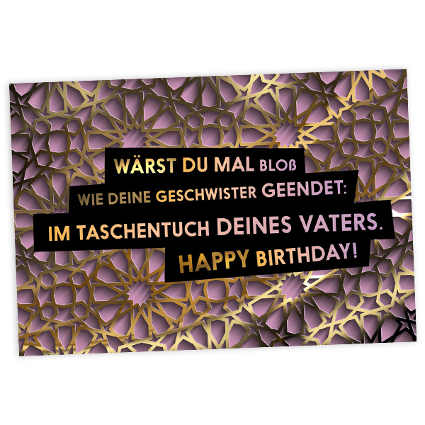 Geburtstagskarte Taschentuch, 17,5cm x 12cm Geburtstagskarte Taschentuch, 17,5cm x 12cm von Fck You Cards Krause & Tietjen GbR