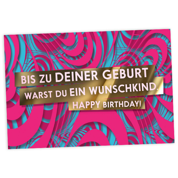 Geburtstagskarte Wunschkind, 17,5cm x 12cm von Fck You Cards Krause & Tietjen GbR