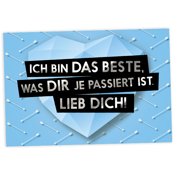 Grußkarte Das Beste, 17,5cm x 12cm von Fck You Cards Krause & Tietjen GbR