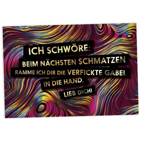 Grußkarte Schmatzen, 17,5cm x 12cm von Fck You Cards Krause & Tietjen GbR