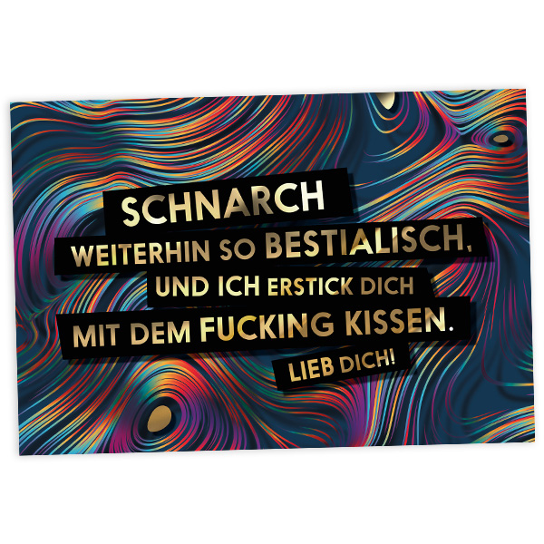 Grußkarte Schnarchen, 17,5cm x 12cm von Fck You Cards Krause & Tietjen GbR
