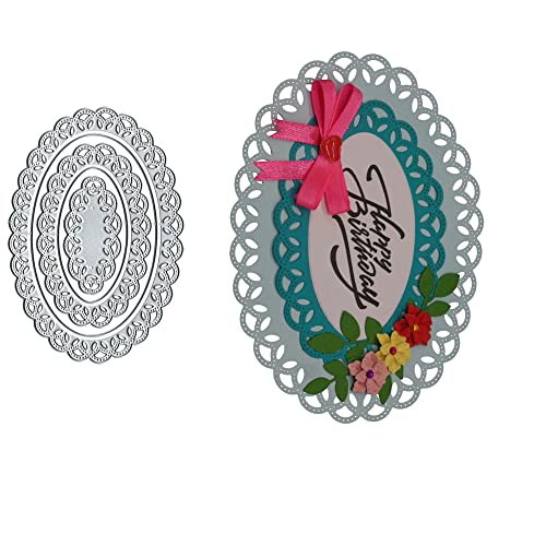 3-teiliges ovales Rahmen-Set, Metall-Stanzformen, Blume, ovale Wellenbordüre, Stanzschablonen, für DIY-Einladungen, Karten, Scrapbooking, Alben, dekorative Prägeschablonen, Kartenherstellung 3-teiliges ovales Rahmen-Set, Metall-Stanzformen, Blume, ovale Wellenbordüre, Stanzschablonen, für DIY-Einladungen, Karten, Scrapbooking, Alben, dekorative Prägeschablonen, Kartenherstellung von Fclily@JJ
