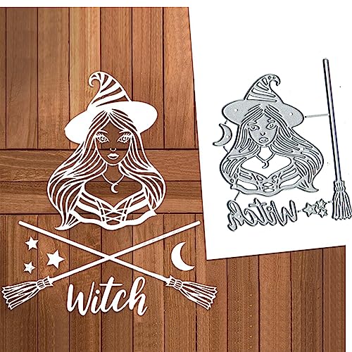 Hexenbesen Set Metall Stanzformen, Halloween Hexe Stern Mond Stanzformen Stanzschablonen für DIY Scrapbooking Album Dekorative Prägepapier Stanzformen Kartenherstellung Hexenbesen Set Metall Stanzformen, Halloween Hexe Stern Mond Stanzformen Stanzschablonen für DIY Scrapbooking Album Dekorative Prägepapier Stanzformen Kartenherstellung von Fclily@JJ