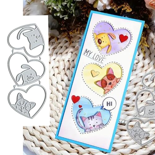 Metall-Stanzformen, Motiv: Herz, Tiere, Liebe, Katze, Hund, Herz, Liebe, Stanzschablonen, DIY, Scrapbooking, dekorative Prägung, Papier, Scrapbooking, Kartenherstellung Metall-Stanzformen, Motiv: Herz, Tiere, Liebe, Katze, Hund, Herz, Liebe, Stanzschablonen, DIY, Scrapbooking, dekorative Prägung, Papier, Scrapbooking, Kartenherstellung von Fclily@JJ