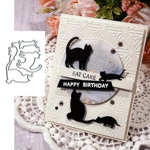 Metall-Stanzformen, Motiv: schöne Katzen, Motiv: niedliche Katze, Stanzschablonen, DIY, Scrapbooking, dekoratives Prägepapier, Scrapbooking, Kartenherstellung, 3 Stück Metall-Stanzformen, Motiv: schöne Katzen, Motiv: niedliche Katze, Stanzschablonen, DIY, Scrapbooking, dekoratives Prägepapier, Scrapbooking, Kartenherstellung, 3 Stück von Fclily@JJ