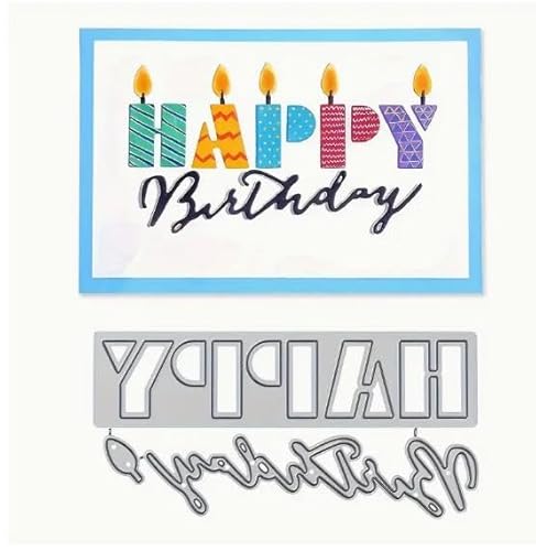 Metall-Stanzformen "Happy Birthday" mit Slogan und Kerzen, Stanzschablonen für DIY, Scrapbooking, dekorative Prägung, Papier, Scrapbooking, Kartenherstellung Metall-Stanzformen "Happy Birthday" mit Slogan und Kerzen, Stanzschablonen für DIY, Scrapbooking, dekorative Prägung, Papier, Scrapbooking, Kartenherstellung von Fclily@JJ