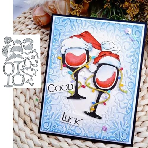 Fclily@JJ, Weihnachts-Weingläser, Weihnachtsmützen, Metall-Stanzformen, Weihnachts-Snata-Stanzformen, Schnittschablonen für DIY-Einladungskarten, Scrapbooking, Alben, Prägepapier-Stanzformen, Kartenhe Fclily@JJ, Weihnachts-Weingläser, Weihnachtsmützen, Metall-Stanzformen, Weihnachts-Snata-Stanzformen, Schnittschablonen für DIY-Einladungskarten, Scrapbooking, Alben, Prägepapier-Stanzformen, Kartenhe von Fclily@JJ