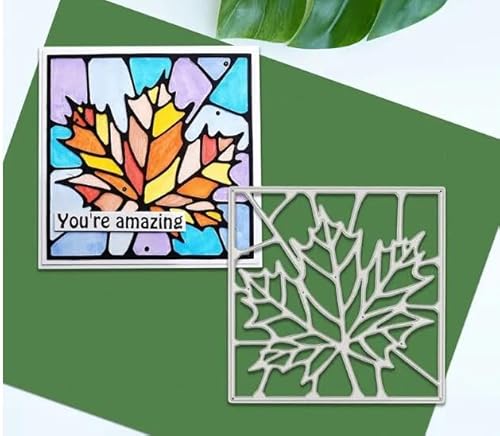 Metall-Stanzformen mit Ahornblatt-Rahmen, Weihnachtsmotiv, Schneeflocke, Baum, Ahornblatt, Stanzschablonen für Bastelarbeiten, Scrapbooking, Alben, dekorative Prägepapier-Stanzformen, Metall-Stanzformen mit Ahornblatt-Rahmen, Weihnachtsmotiv, Schneeflocke, Baum, Ahornblatt, Stanzschablonen für Bastelarbeiten, Scrapbooking, Alben, dekorative Prägepapier-Stanzformen, von Fclily@JJ