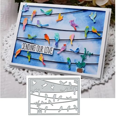 Metall-Stanzformen mit Vogel auf dem Draht, für Kartenherstellung, Vogel-Blumen-Rahmen, Karten, Stanzschablonen, DIY, Scrapbooking, Album, Prägung, Papier, Karten, Prägung, Handwerk Metall-Stanzformen mit Vogel auf dem Draht, für Kartenherstellung, Vogel-Blumen-Rahmen, Karten, Stanzschablonen, DIY, Scrapbooking, Album, Prägung, Papier, Karten, Prägung, Handwerk von Fclily@JJ