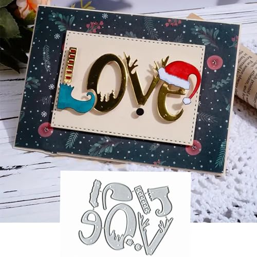 Metall-Stanzformen mit Weihnachtsmütze, Elfe, Liebeswort, Hirsch, Frühlings-Sonnenblumen-Rahmen, Blätter, Stanzschablonen für Bastelarbeiten, Scrapbooking, Alben, dekorative Prägepapier-Stanzformen Metall-Stanzformen mit Weihnachtsmütze, Elfe, Liebeswort, Hirsch, Frühlings-Sonnenblumen-Rahmen, Blätter, Stanzschablonen für Bastelarbeiten, Scrapbooking, Alben, dekorative Prägepapier-Stanzformen von Fclily@JJ