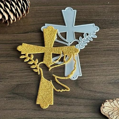 Metall-Stanzformen mit weihnachtlichem Kreuz, Tauben, Blume, Zweig, Blatt, Stanzschablonen für Bastelarbeiten, Scrapbooking, Alben, dekorative Prägepapier-Stanzformen, Kartenherstellung von Fclily@JJ