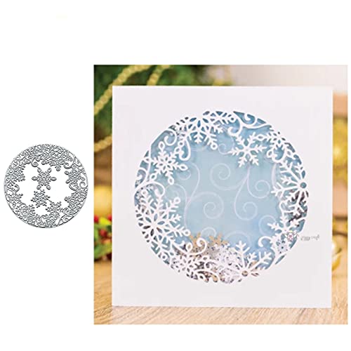 Fclily@JJ Schneeflocke Kreis Prägung Metall Stanzformen Frohe Weihnachten Prägeschablonen DIY Handwerk Karten für DIY Prägen Kartenherstellung Foto Dekorative Papier Stanzformen Scrapbooking von Fclily@JJ