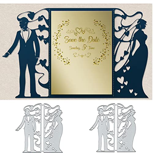 Spitzen-Herz, Hochzeit, Metall, Stanzformen für Kartenherstellung, Brautpaar, Hochzeit, Karten, Stanzformen, DIY, Scrapbooking, Album, dekoratives Prägepapier, Kartenkunsthandwerk von Fclily@JJ