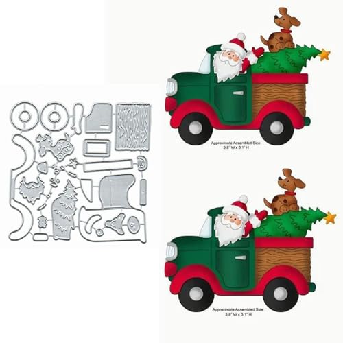 Stanzschablonen für Weihnachten, Auto, Weihnachtsmann, Baum, Metall, Frohe Weihnachten, Schneeflocke, Hund, Stanzschablonen für DIY, Scrapbooking, Album, dekorative Prägepapier-Stanzformen, von Fclily@JJ