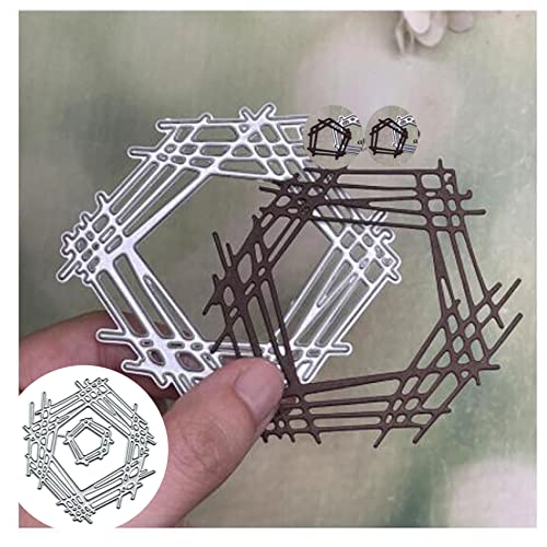 Unregelmäßiger gewebter Rahmen aus Metall, Stanzformen, rechteckig, Netzrahmen, quadratisch, Karten, Stanzschablonen, DIY, Scrapbooking, Album, Prägepapier, Karten, Kunsthandwerk, Kartenherstellung Unregelmäßiger gewebter Rahmen aus Metall, Stanzformen, rechteckig, Netzrahmen, quadratisch, Karten, Stanzschablonen, DIY, Scrapbooking, Album, Prägepapier, Karten, Kunsthandwerk, Kartenherstellung von Fclily@JJ