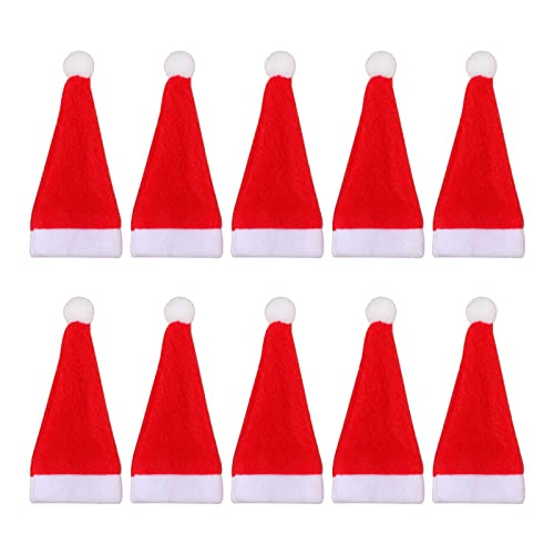 10 x Weihnachtsmannmützen, Besteckhalter, Besteckhalter, Tischdekoration, Partyzubehör von Fcnjsao