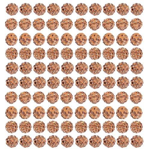 100 Pcs 10mm Disco Ton Perlen Runden Diamantperlen Bunte Strasssperlen Für Halskettenschmuckhandwerksvorräte von Fcnjsao