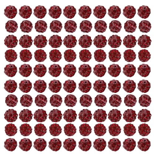 100 Pcs 10mm Disco Ton Perlen Runden Diamantperlen Bunte Strasssperlen Für Halskettenschmuckhandwerksvorräte von Fcnjsao