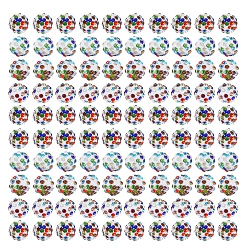 100 Pcs 10mm Disco Ton Perlen Runden Diamantperlen Bunte Strasssperlen Für Halskettenschmuckhandwerksvorräte von Fcnjsao