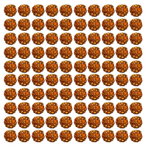 100 Pcs 10mm Disco Ton Perlen Runden Diamantperlen Bunte Strasssperlen Für Halskettenschmuckhandwerksvorräte von Fcnjsao